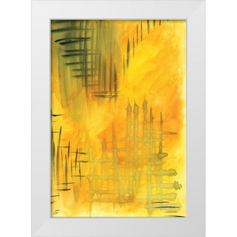 Bold Yellow White Modern Wood Framed Art Print by Lee, Judson