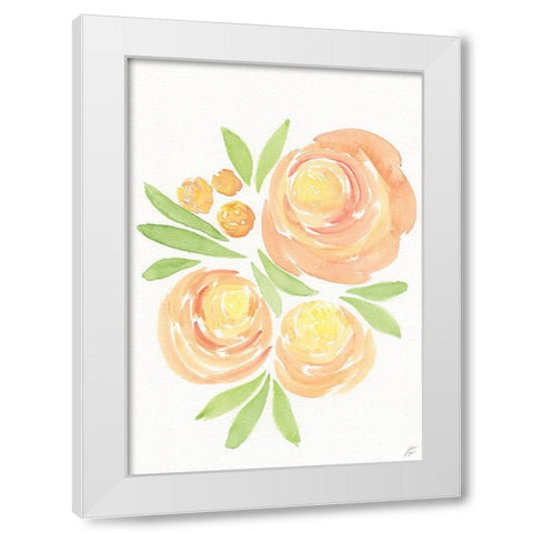 Peach Roses White Modern Wood Framed Art Print by Lee, Judson