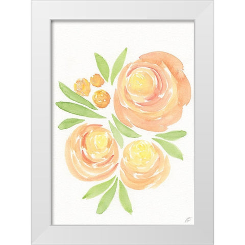 Peach Roses White Modern Wood Framed Art Print by Lee, Judson
