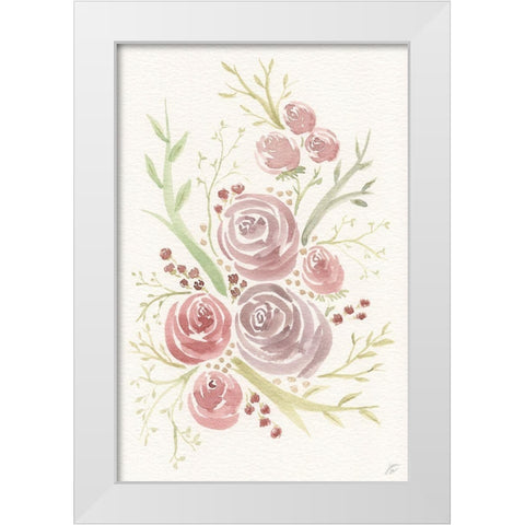 Soft-Violet Roses White Modern Wood Framed Art Print by Lee, Judson