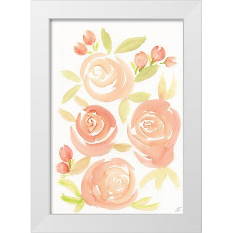 Pale Roses White Modern Wood Framed Art Print by Lee, Judson