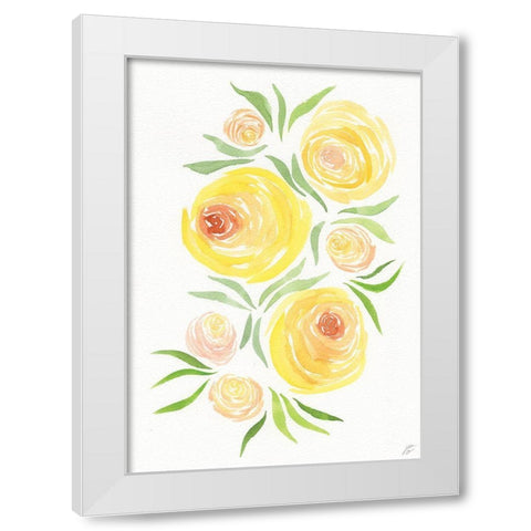 Yellow Roses White Modern Wood Framed Art Print by Lee, Judson