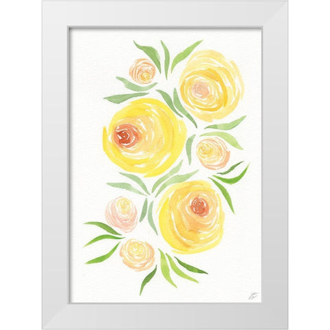 Yellow Roses White Modern Wood Framed Art Print by Lee, Judson