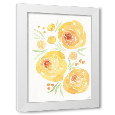 Yellow Roses II White Modern Wood Framed Art Print by Lee, Judson