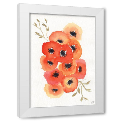 Vivid Anemones II White Modern Wood Framed Art Print by Lee, Judson