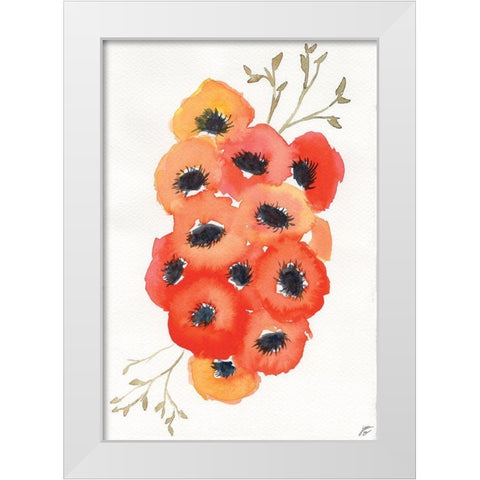 Vivid Anemones I White Modern Wood Framed Art Print by Lee, Judson