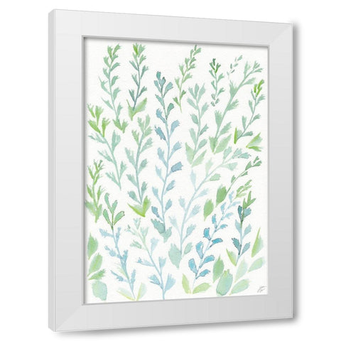 Watercolor Wild Stems White Modern Wood Framed Art Print by Lee, Judson