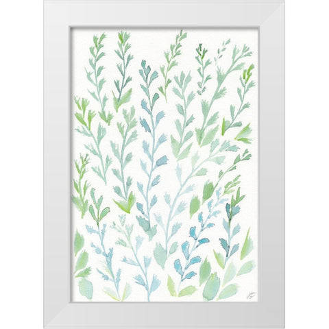 Watercolor Wild Stems White Modern Wood Framed Art Print by Lee, Judson