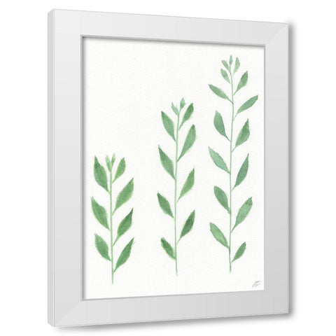 Three Wild Stems White Modern Wood Framed Art Print by Lee, Judson