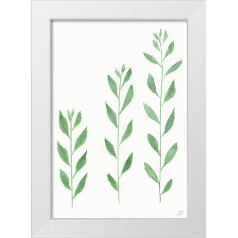 Three Wild Stems White Modern Wood Framed Art Print by Lee, Judson