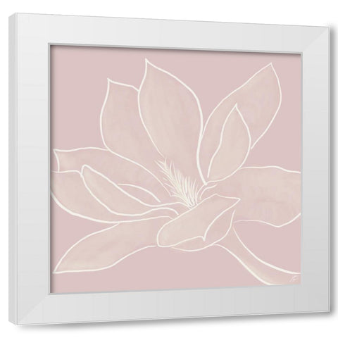 Magnolia Outline White Modern Wood Framed Art Print by Lee, Judson