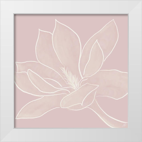 Magnolia Outline White Modern Wood Framed Art Print by Lee, Judson