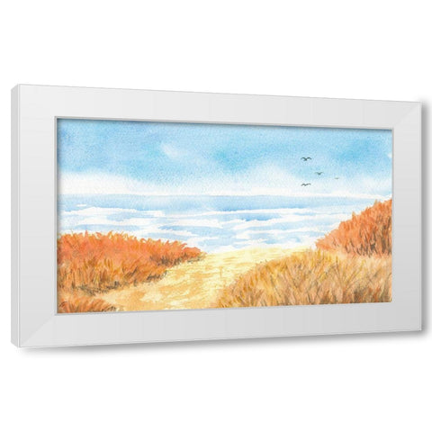 Beach View White Modern Wood Framed Art Print by Lee, Judson