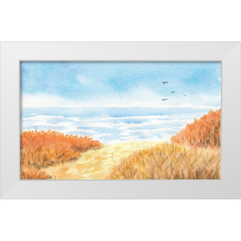 Beach View White Modern Wood Framed Art Print by Lee, Judson
