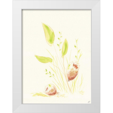 Grass and Bulbs White Modern Wood Framed Art Print by Lee, Judson