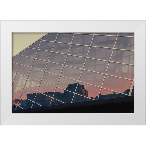 City Sunrise White Modern Wood Framed Art Print by Lee, Judson