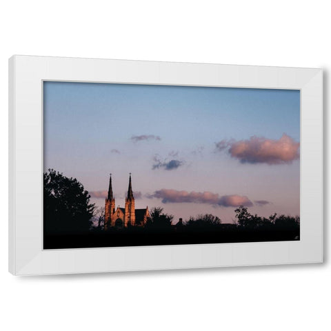 Old Church Sunrise White Modern Wood Framed Art Print by Lee, Judson