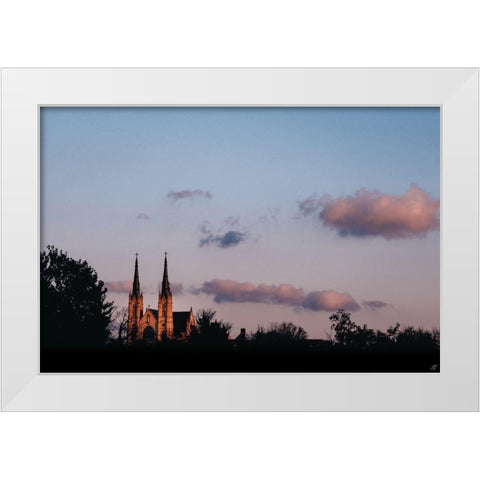 Old Church Sunrise White Modern Wood Framed Art Print by Lee, Judson