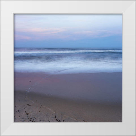 Washy Beach in Pink White Modern Wood Framed Art Print by Lee, Judson