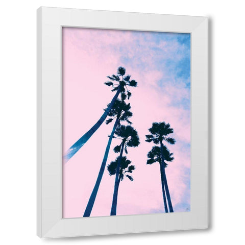 Millennial Pink Palms White Modern Wood Framed Art Print by Lee, Judson