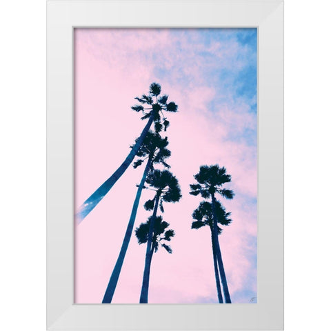 Millennial Pink Palms White Modern Wood Framed Art Print by Lee, Judson