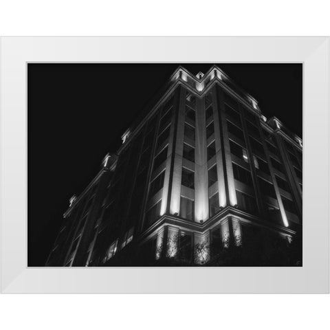 Big Building at Night I White Modern Wood Framed Art Print by Lee, Judson
