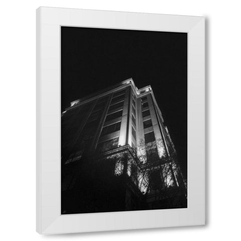 Big Building at Night II White Modern Wood Framed Art Print by Lee, Judson