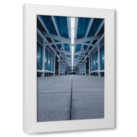 Blue Concrete Walkway White Modern Wood Framed Art Print by Lee, Judson