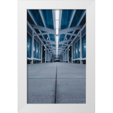Blue Concrete Walkway White Modern Wood Framed Art Print by Lee, Judson