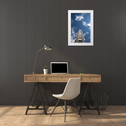 Look Tall Tower White Modern Wood Framed Art Print by Lee, Judson