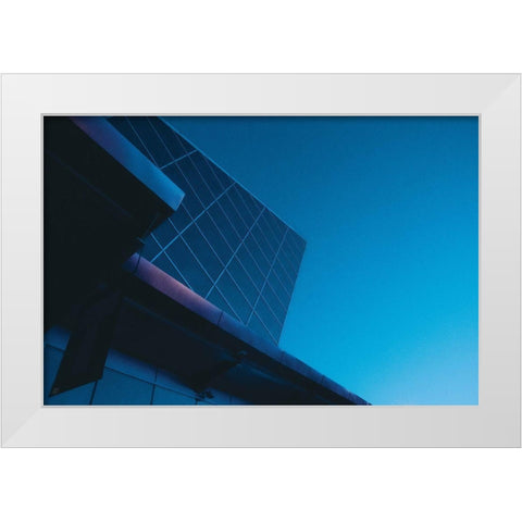 Blue Monday White Modern Wood Framed Art Print by Lee, Judson