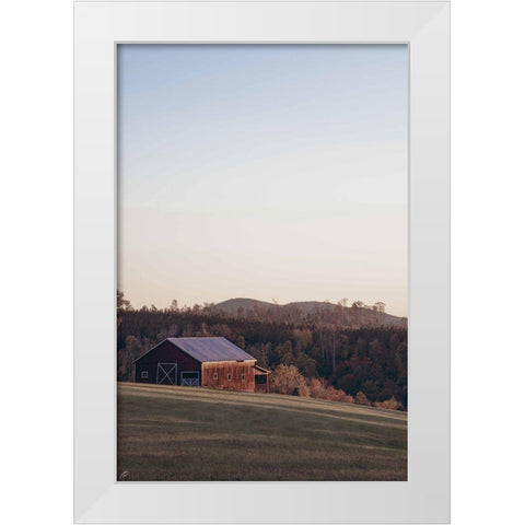 Sunlit Barn White Modern Wood Framed Art Print by Lee, Judson