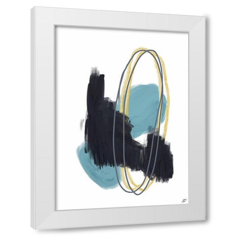 Black-Teal-Gold I White Modern Wood Framed Art Print by Lee, Judson