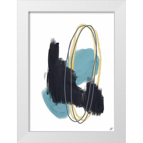Black-Teal-Gold I White Modern Wood Framed Art Print by Lee, Judson