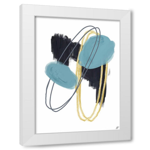 Black-Teal-Gold II White Modern Wood Framed Art Print by Lee, Judson