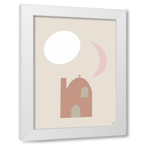 Sun-Moon Building White Modern Wood Framed Art Print by Lee, Judson