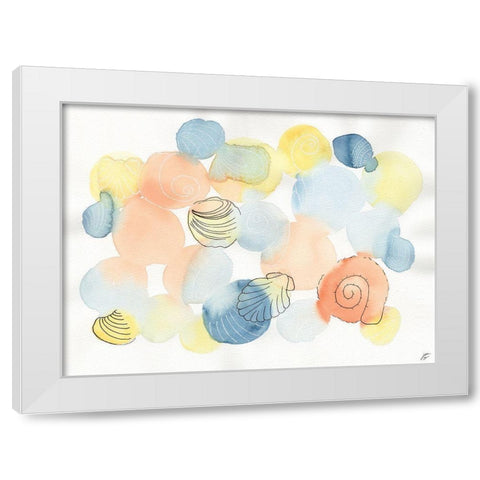 Watercolor and Shells White Modern Wood Framed Art Print by Lee, Judson