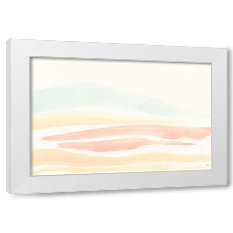 Peachy Soft Hills White Modern Wood Framed Art Print by Lee, Judson