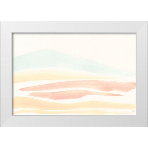 Peachy Soft Hills White Modern Wood Framed Art Print by Lee, Judson