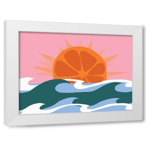 Orange Sunrise White Modern Wood Framed Art Print by Lee, Judson