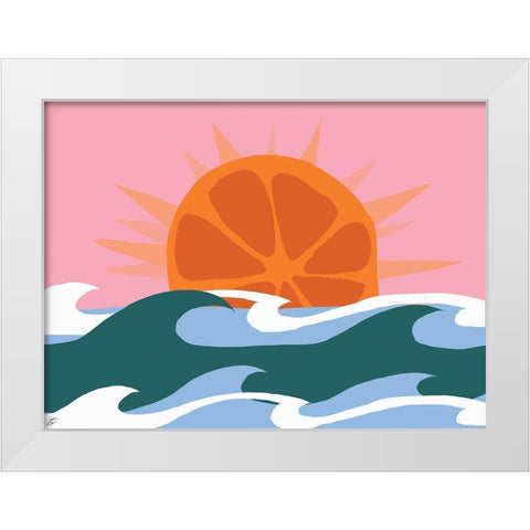 Orange Sunrise White Modern Wood Framed Art Print by Lee, Judson