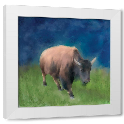 Buffalo Walk White Modern Wood Framed Art Print by Lee, Judson