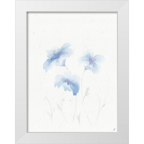 Blue Drop White Modern Wood Framed Art Print by Lee, Judson