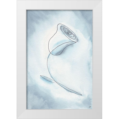 Blue Line White Modern Wood Framed Art Print by Lee, Judson