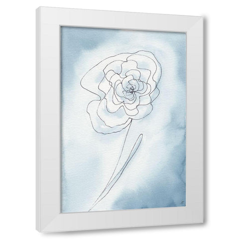 Blue Line II White Modern Wood Framed Art Print by Lee, Judson