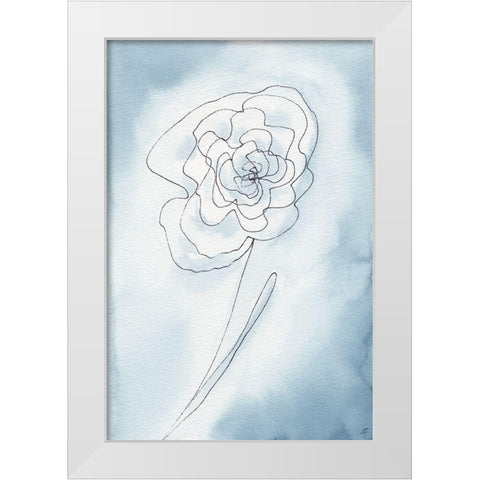 Blue Line II White Modern Wood Framed Art Print by Lee, Judson