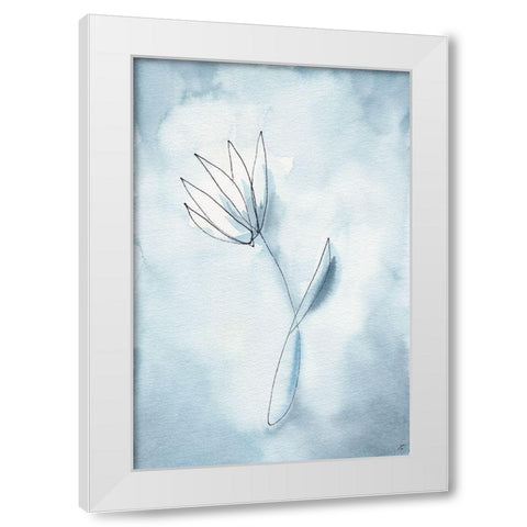 Blue Line III White Modern Wood Framed Art Print by Lee, Judson