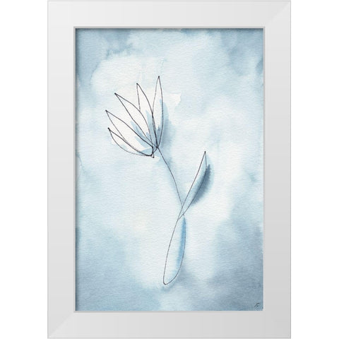 Blue Line III White Modern Wood Framed Art Print by Lee, Judson