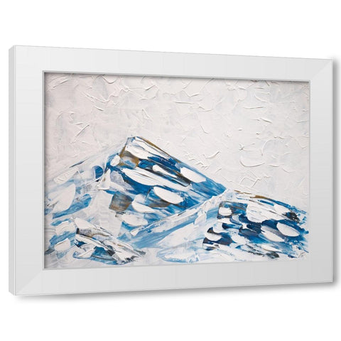 Blue and Gold Mountains White Modern Wood Framed Art Print by Lee, Judson