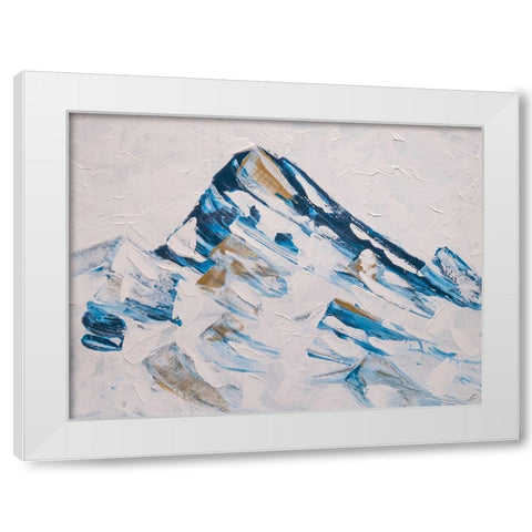 Blue and Gold Mountains White Modern Wood Framed Art Print by Lee, Judson